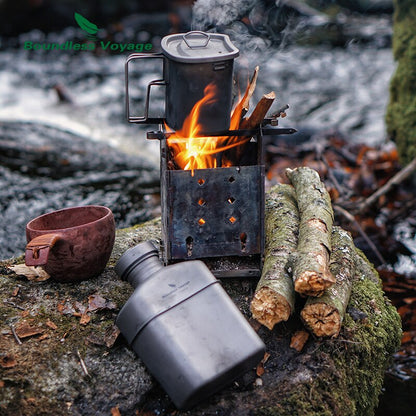 LANDGAP Titanium Military Camping Cookware Set