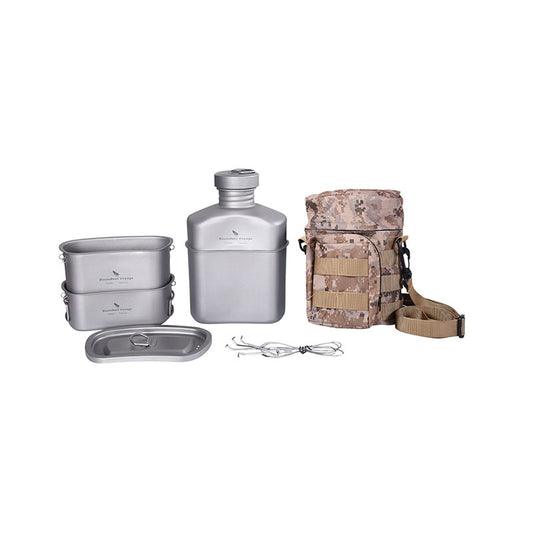 LANDGAP Titanium Military Camping Cookware Set