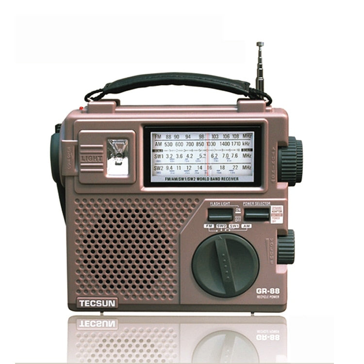 LANDGAP Emergency Light Radio With Built-In Speaker Manual Hand Power