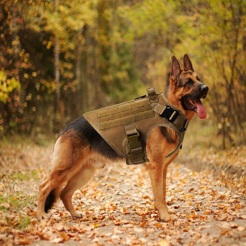 LANDGAP Military Tactical Dog Harness Vest | No Pull Harness for Large Dogs