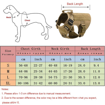 LANDGAP Military Tactical Dog Harness Vest | No Pull Harness for Large Dogs