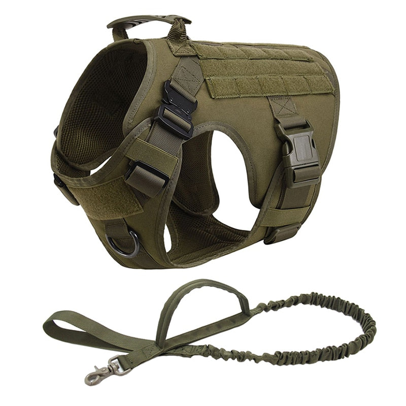 LANDGAP Military Tactical Dog Harness Vest | No Pull Harness for Large Dogs