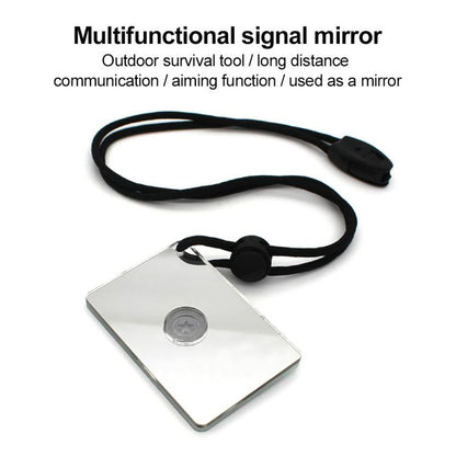 LANDGAP Survival Mirror with Whistle/Compass | Emergency Signal Glass Mirror