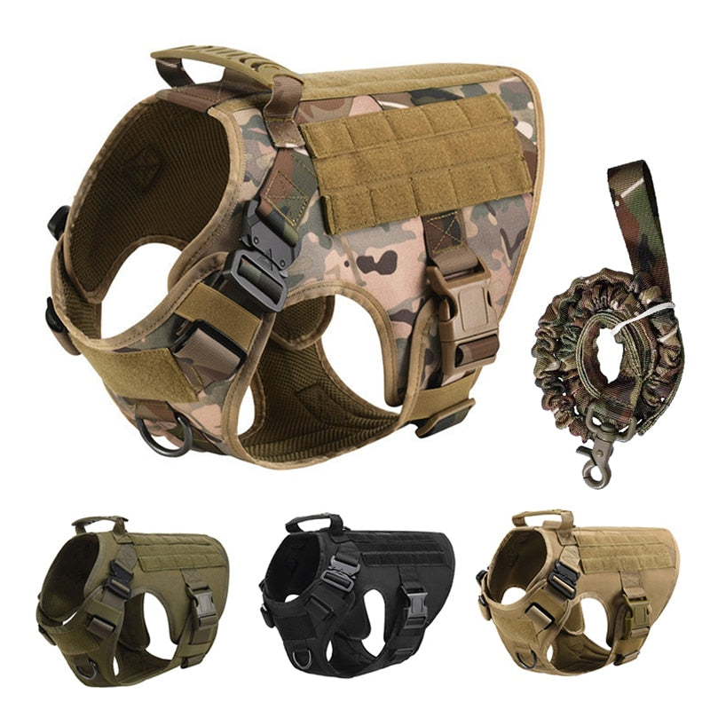 LANDGAP Military Tactical Dog Harness Vest | No Pull Harness for Large Dogs